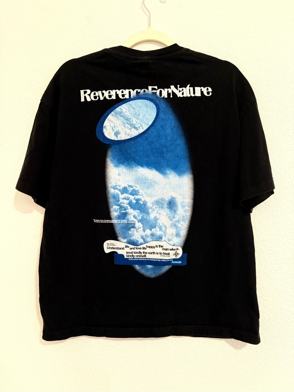 New Wave Street Culture Design by Inflation Black Graphic Crewneck Tee